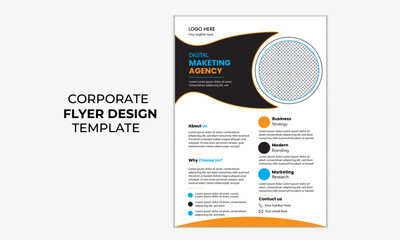 Corporate business flyer design and digital marketing agency brochure cover template. vector illustration design .A corporate flyer is a great tool for promoting your business.