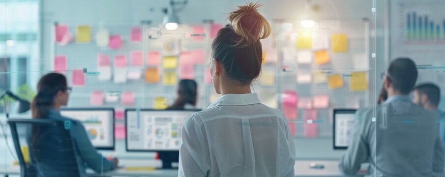 An engaging commercial for a new project management app, showing professionals using the app in various work settings, with a focus on collaboration and productivity