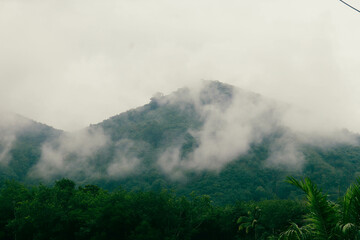 Opening clip, top view, mountain view at Phipun District ,The village with the best weather in Thailand.