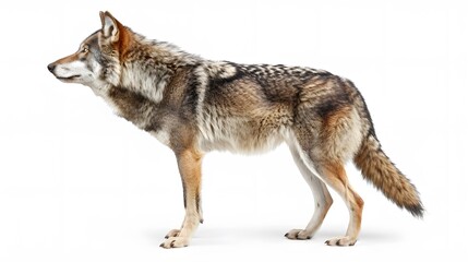 Side wolf isolated on white background