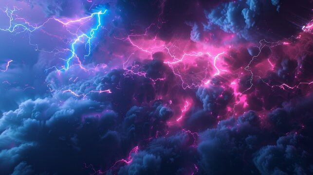 Powerful thunderstruck lightning background