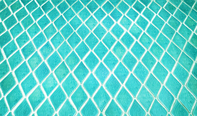 Green ceramic tiles floor texture Background