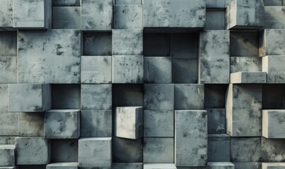 Abstract background with concrete blocks and cubes