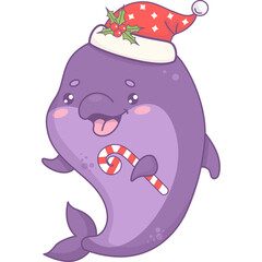 Christmas dolphin with striped caramel