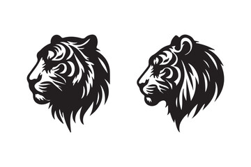 Tiger head silhouette vector art illustration