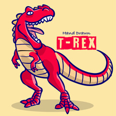 hand drawn t-rex