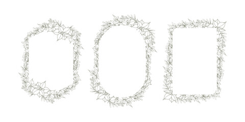 Hand Drawn Christmas Flower Frame Background