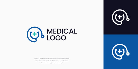 letter O logo with stethoscope icon medical healthcare logo