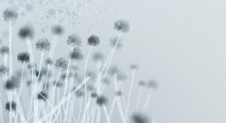 Mold spores thrive in damp, humid environments, causing decay, health risks. Visible mold colonies growth signals. Toxic black mold contamination, fungi allergens pose allergies, asthma. 3D macro © Corona Borealis