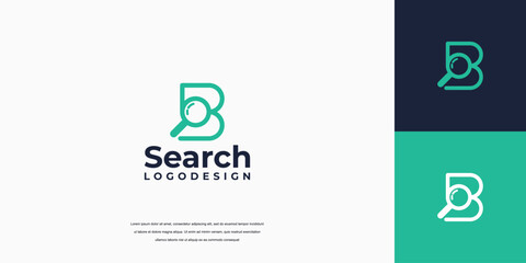 Search logo designs vector, Simple letter B logo
