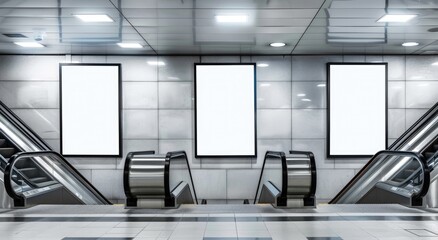 Blank Advertisements in a Subway Station