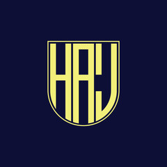 haj letter logo design