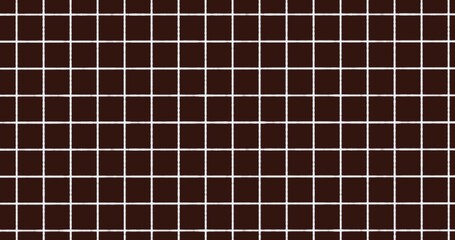 black and white squares.  white grid pattern on brown background