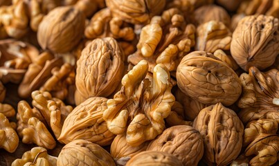 Pile of delicious walnuts, Generative AI