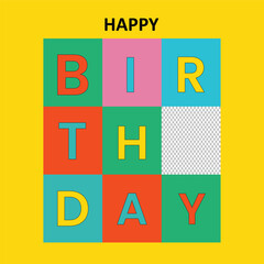 Birthday vector template design.