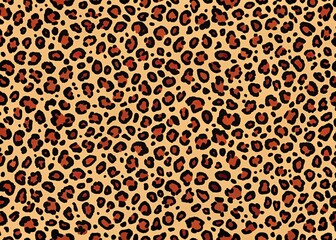 Vibrant seamless degrade leopard pattern featuring bold dark spots on a warm beige background, perfect for fashion, design, and wildlife-inspired projects.