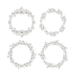 Hand Drawn Peony Flower Frame Background