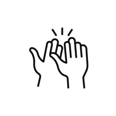 Obraz premium Clapping hand icon logo sign vector outline