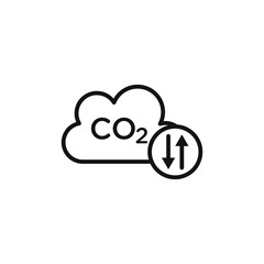 co2 gas carbon dioxide icon logo sign vector outline