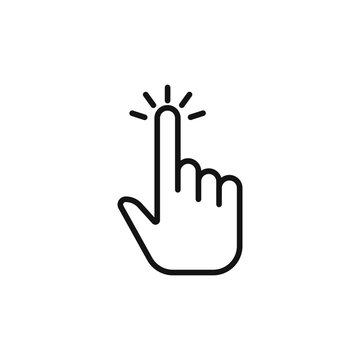 recommend clip art: Clicking finger icon logo sign vector outline