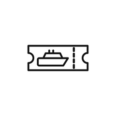 cruise ship Ticket icon logo sign vector outline
