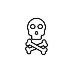 Crossbones skull icon logo sign vector outline