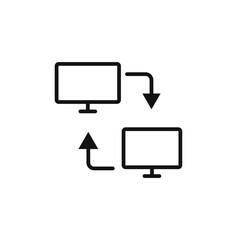 Data exchange icon logo sign vector outline