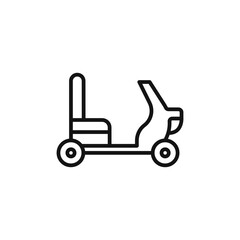 Electric wheelchair scooter icon logo sign vector outline