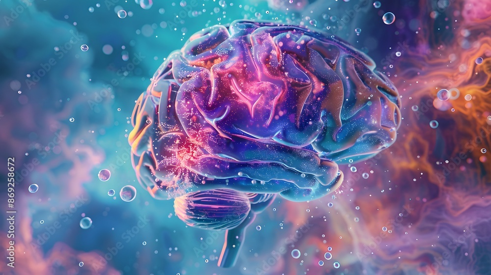 Poster the concept of neuroplasticity through an image of a brain reshaping itself, symbolizing the potenti