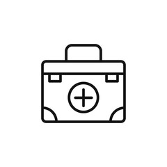 First aid medical kit icon logo sign vector outline