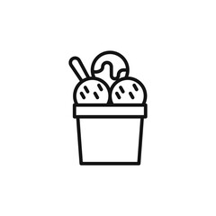 Gelato ice cream icon logo sign vector outline