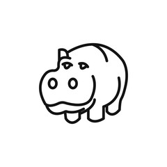 hippopotamus or hippo icon logo sign vector outline