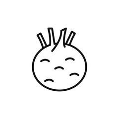 kohlrabi icon logo sign vector outline