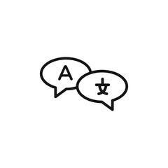 Language translation icon logo sign vector outline
