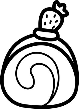 recommend clip art: Strawberry Cake Roll outline