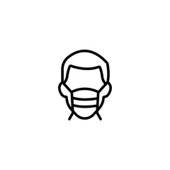 Man face with mask icon logo sign vector outline