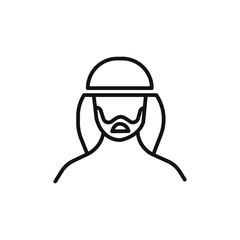 man in wearing a keffiyeh icon logo sign vector outline