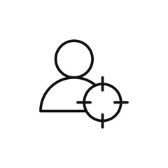 man with target icon logo sign vector outline