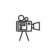 old video camera icon logo sign vector outline