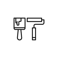 paint brush icon logo sign vector outline