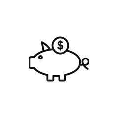 piggy bank icon (2) logo sign vector outline