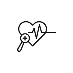 pulse heart check up icon logo sign vector outline