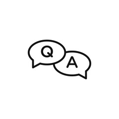 Questions and answers icon logo sign vector outline