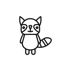 raccoon icon logo sign vector outline