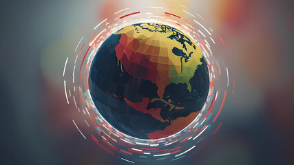 a 3d globe similar to the one on stripe.com's homepage with a line moving to indicate that the plane is flying from toronto to cancun