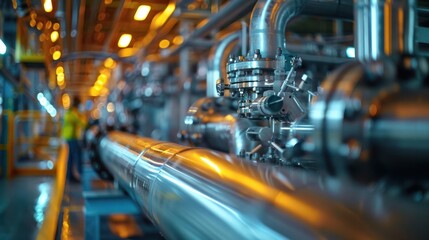 Engineers work on a cutting-edge carbon capture plant, highlighting the technology used to reduce atmospheric CO2 levels