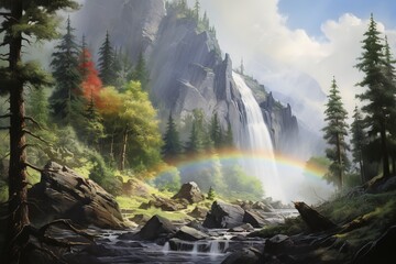 this is a rainbow waterfall image