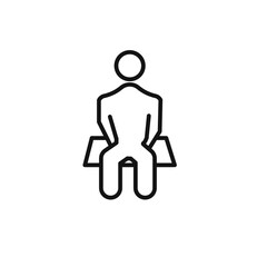 sitting icon logo sign vector outline