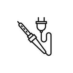 Soldering iron icon logo sign vector outline