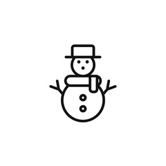 snow man icon logo sign vector outline